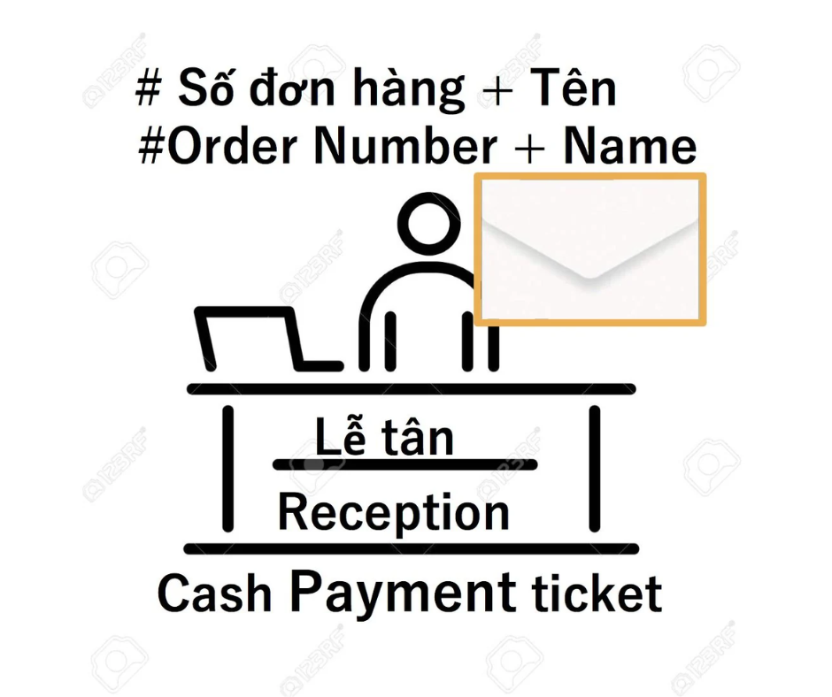 951 Tue-Adm Cash payment at reception/Tra tien mat (Le Tan)/現金支払( レセプション預)