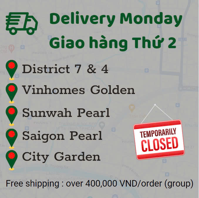 Delivery Monday temporarily closed